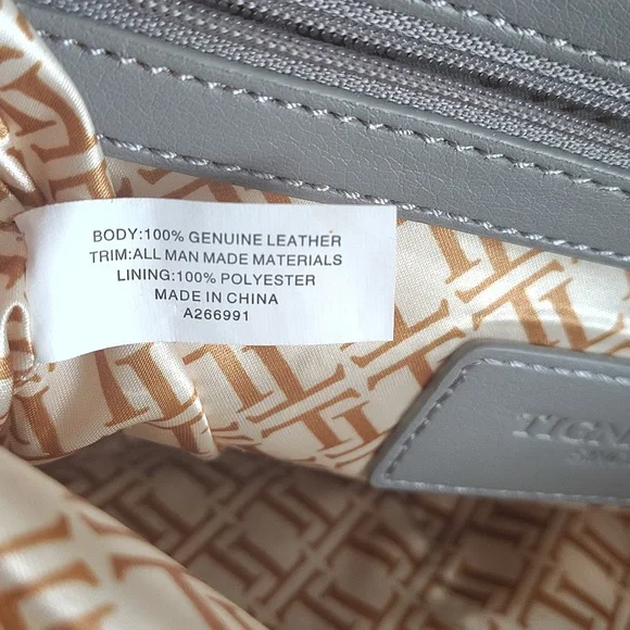 Tignanello Pretty Pockets Grey Leather Shoulder Bag - Picture 8 of 10